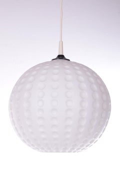 Vintage Milk Glass Hanging Lamp by Peill Und Putzler, 1960s