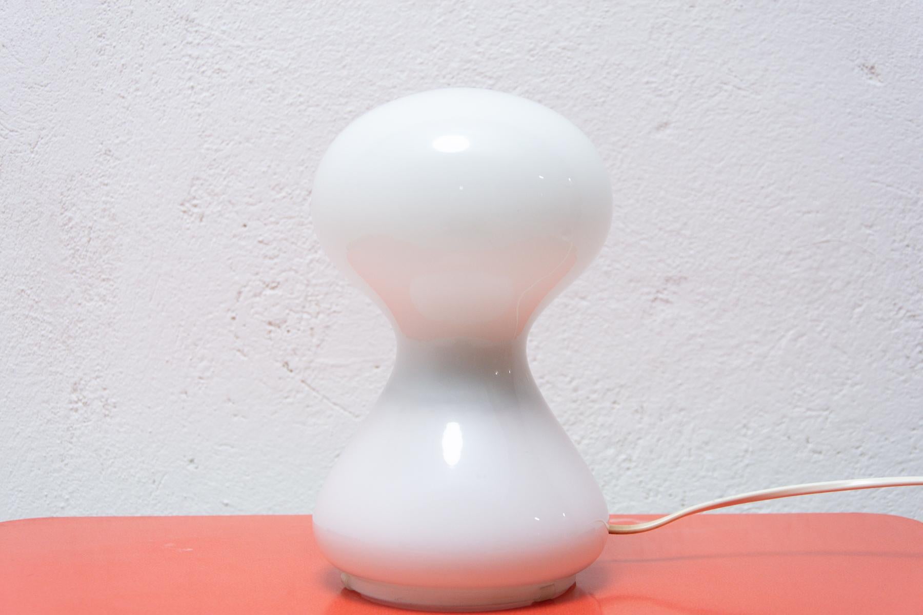 Mid-Century Modern Vintage Milky Glass Desk Lamp, Designed by Ivan Jakeš, 1970´s For Sale