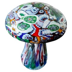 Vintage Millefiori Glas Pilz Briefbeschwerer