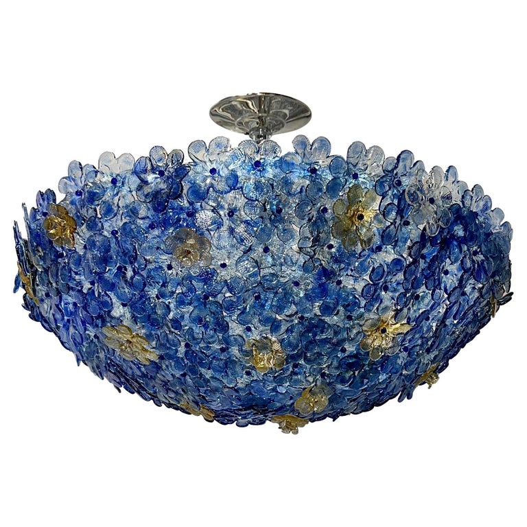 Vintage Millefiori Murano Light Fixture For Sale at 1stDibs