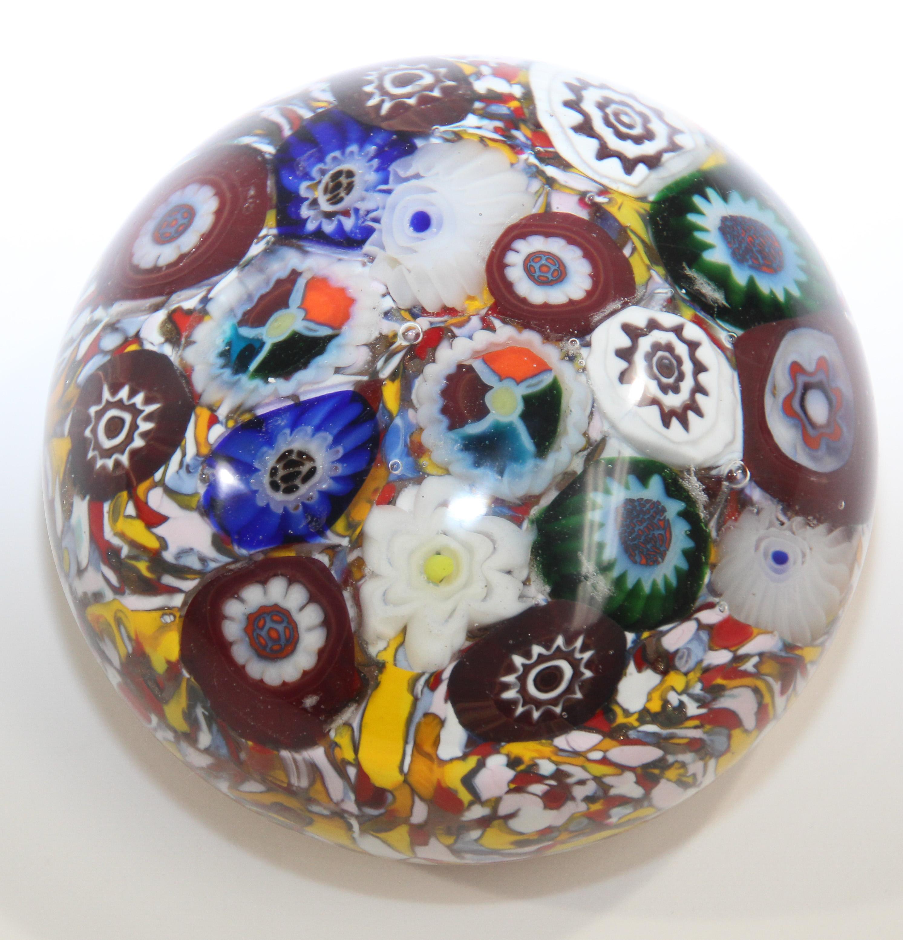 Vintage Millefiori Murano Style Italian Art Glass Paperweight, 1960s For  Sale at 1stDibs