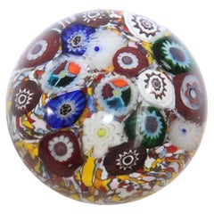 Retro Millefiori Murano Style Italian Art Glass Paperweight, 1960s