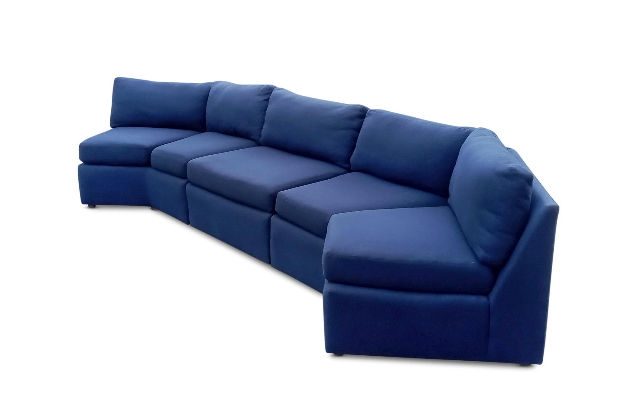 Late 20th Century Authentic Milo Baughman Thayer Coggin 3 Part Sectional Sofa Mid-Century Modern