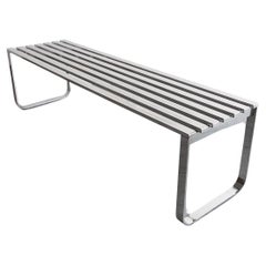 Used Milo Baughman Chrome Slatted Coffee Table Bench for DIA circa 1970s