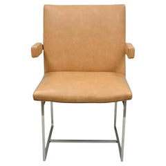 Vintage Milo Baughman Mid Century Modern Chrome Floating Frame Dining Arm Chair