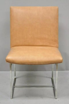 Vintage Milo Baughman Mid Century Modern Chrome Floating Frame Dining Side Chair