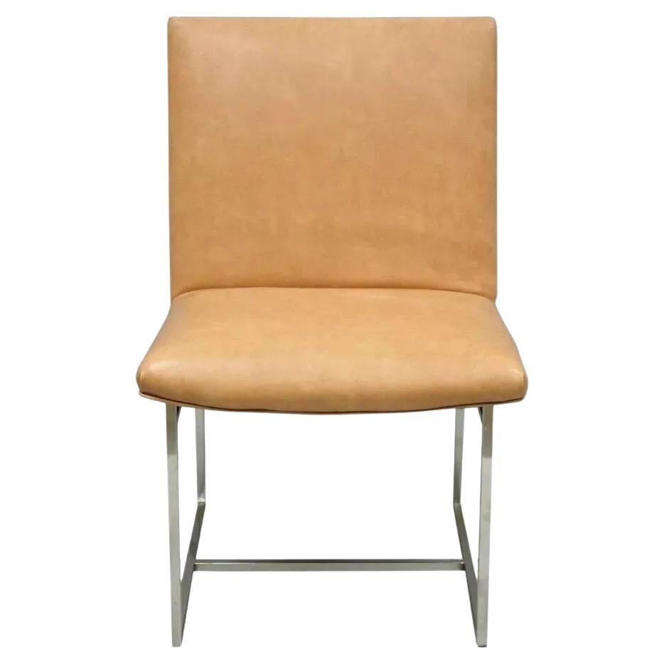 Vintage Milo Baughman Mid Century Modern Chrome Floating Frame Dining Side Chair
