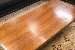 Table basse rectangulaire vintage Milo Baughman en palissandre et chrome poli