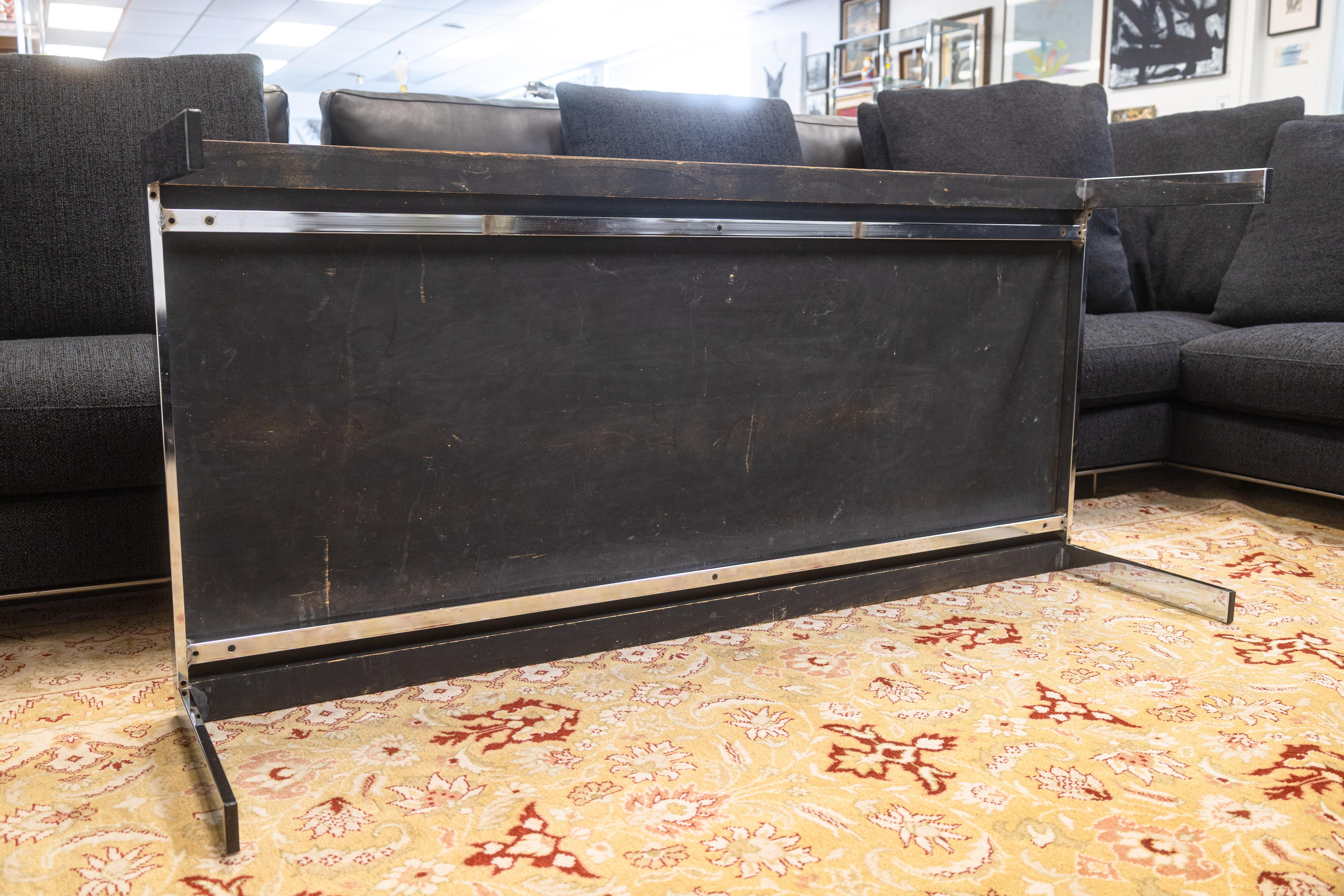 Vintage Milo Baughman Rosenholz und poliertem Chrom rechteckigen Couchtisch (Ende des 20. Jahrhunderts) im Angebot