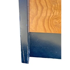 Vintage Milo Baughman Style Burl & Black Tall Dresser or Wardrobe Modern Design