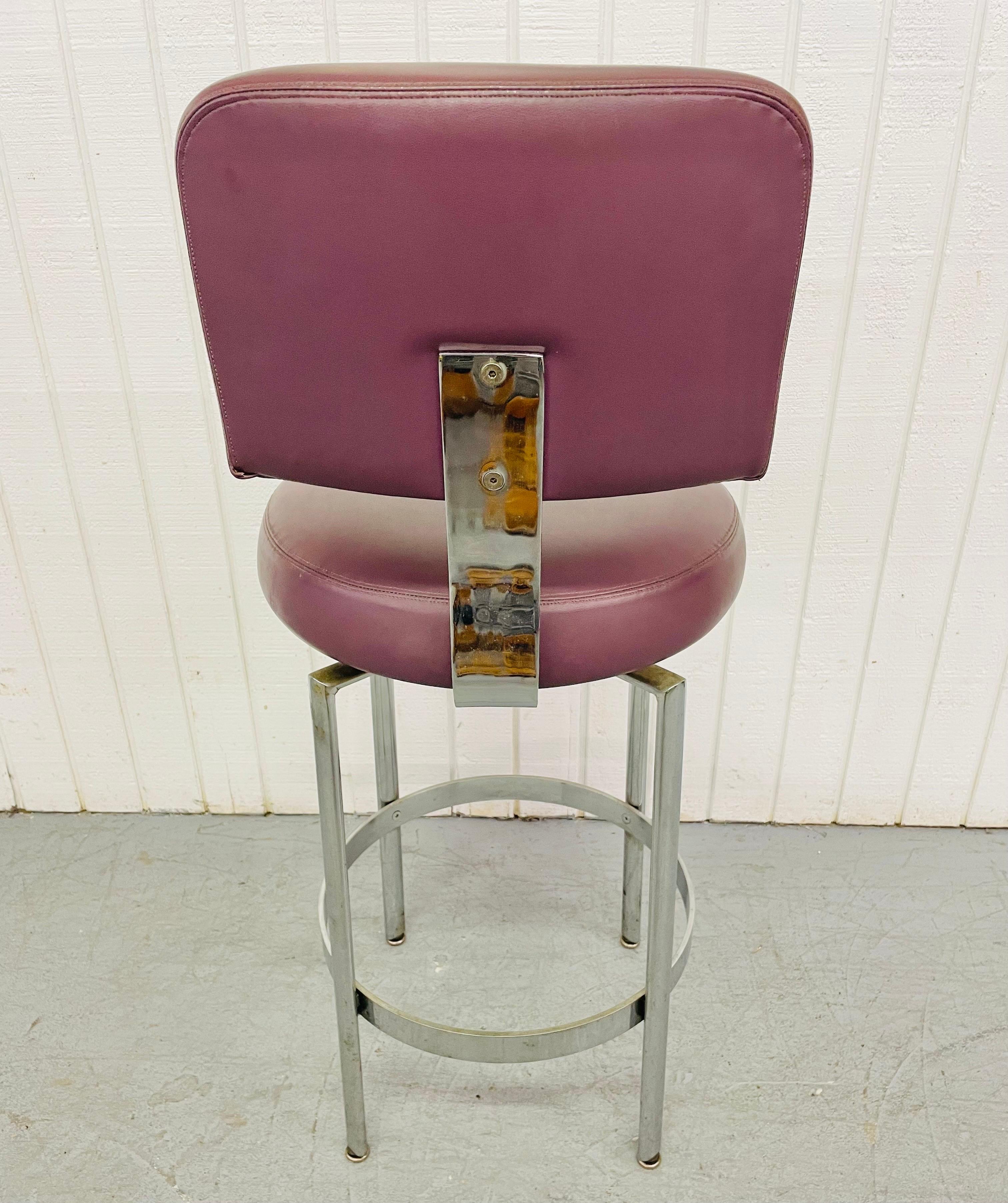 Vintage Milo Baughman Style Chrome Bar Stools - Set of 4 In Good Condition In Clarksboro, NJ