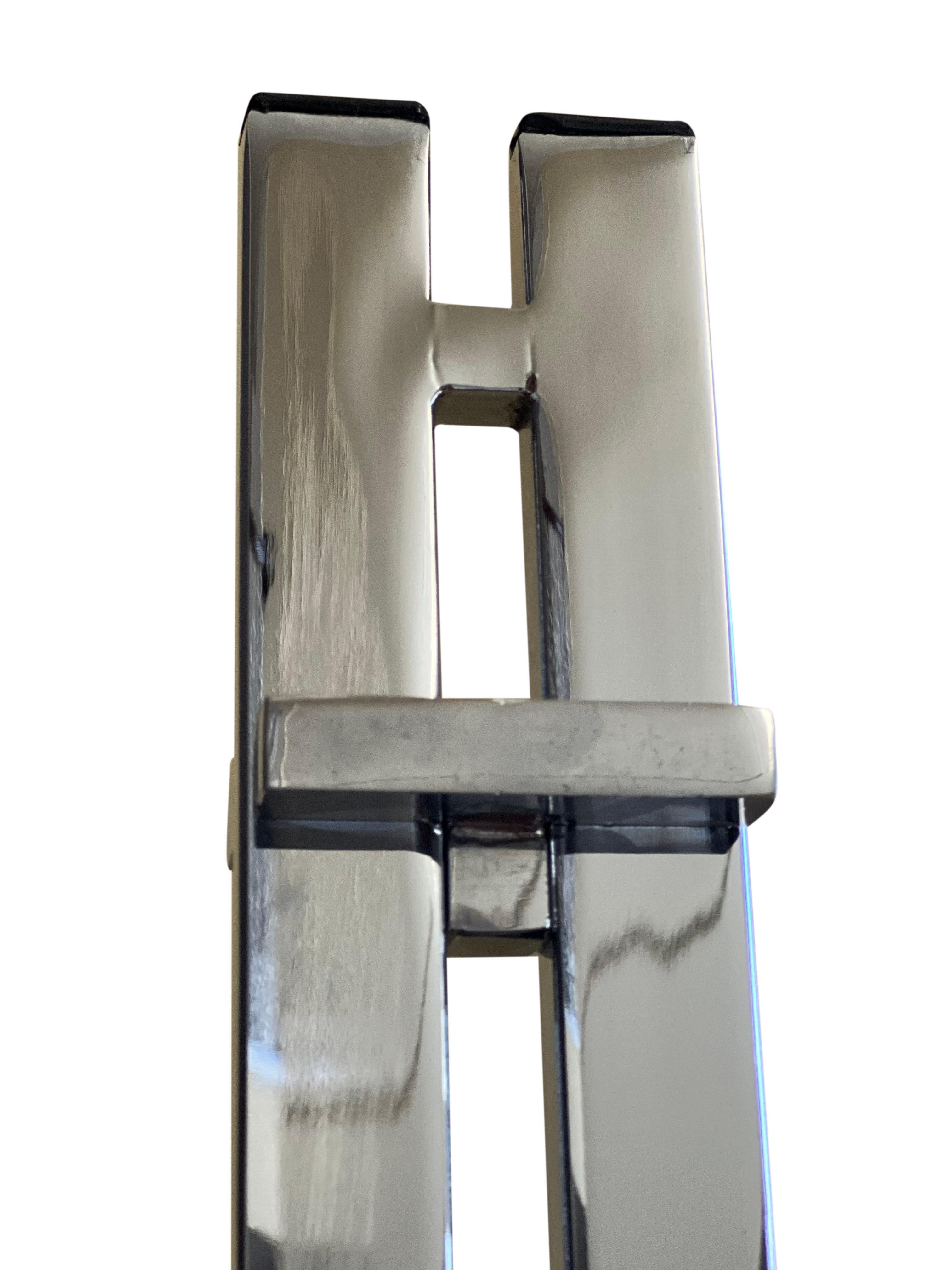 Stainless Steel Vintage Milo Baughman Style Chrome Easel  For Sale