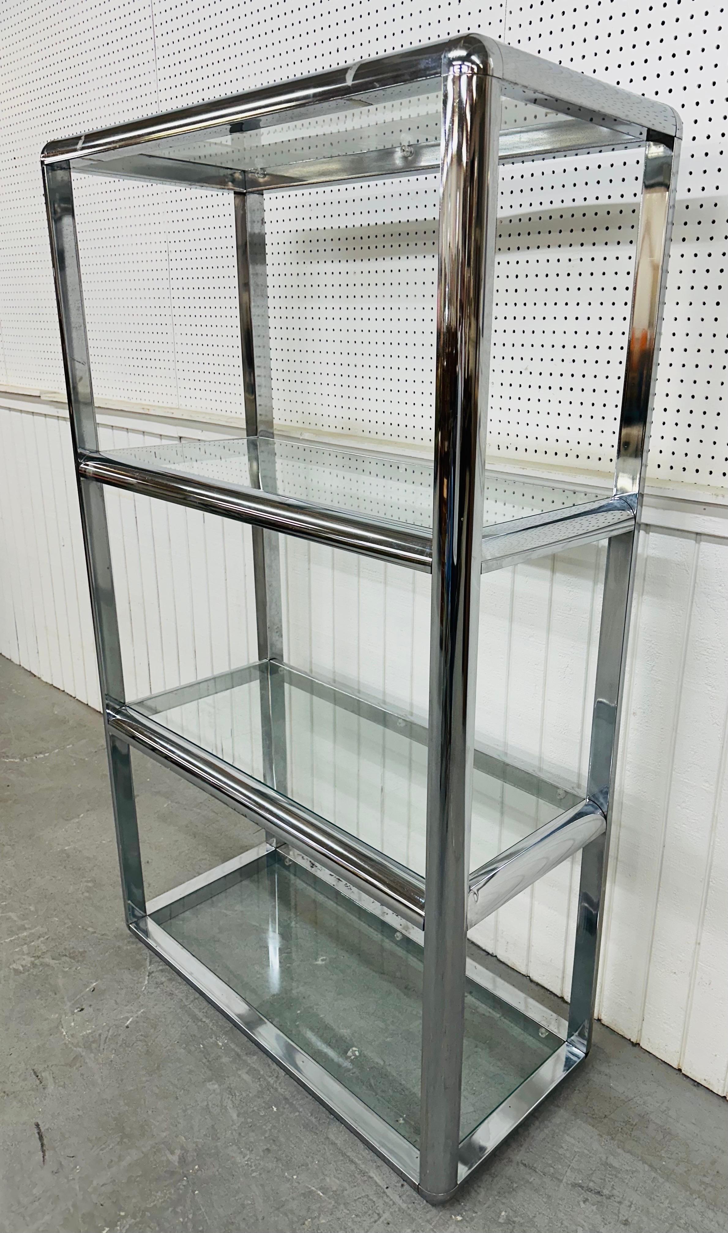 Mid-Century Modern Vintage Milo Baughman Style Chrome Etagere For Sale