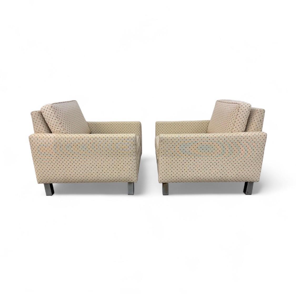 Vintage Milo Baughman Style Club Chairs - Set of 2 en vente