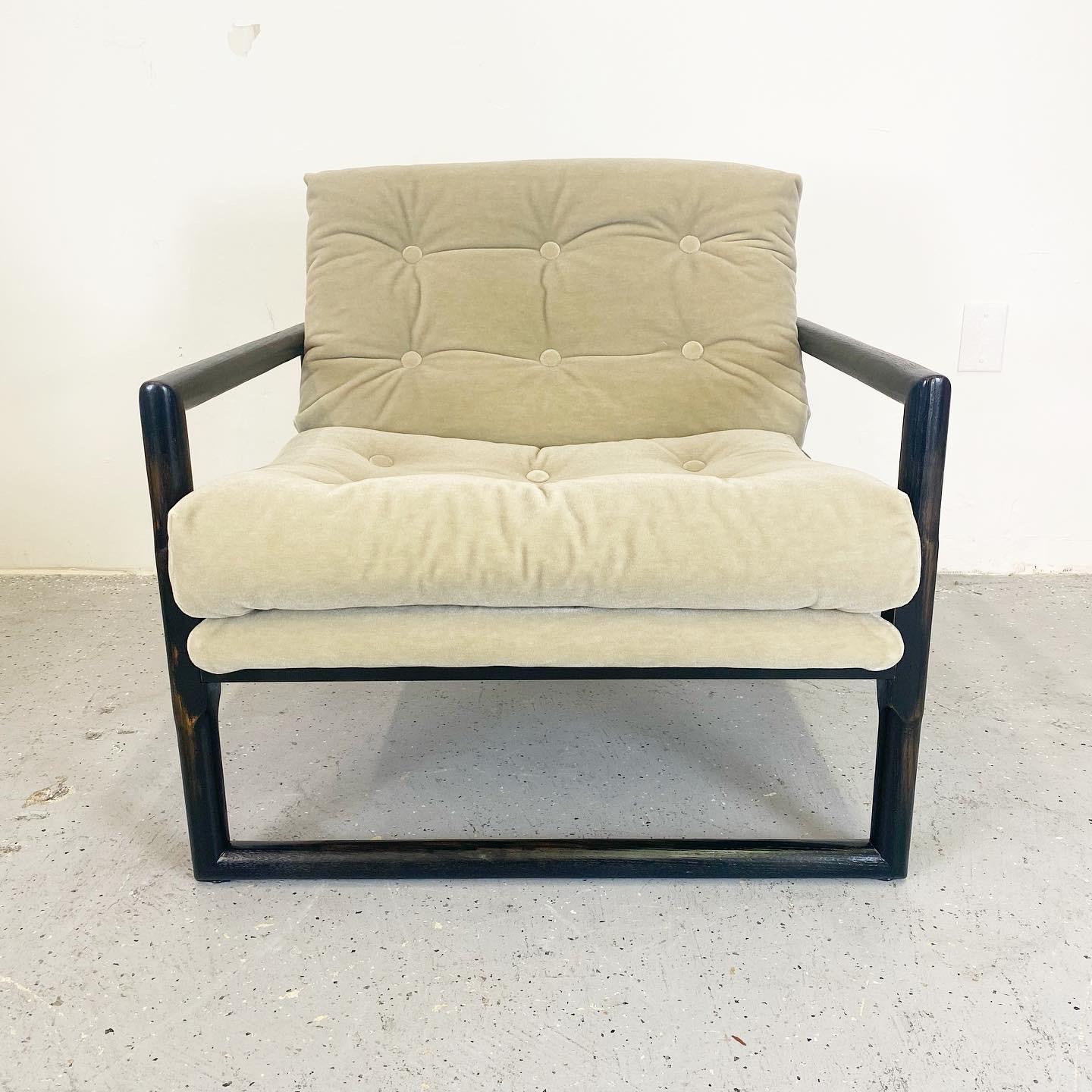Mid-Century Modern Vintage Milo Baughman Style Scoop Chair in Mohair