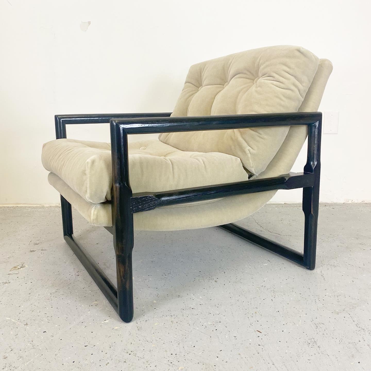 Vintage Milo Baughman Style Scoop Chair in Mohair 1