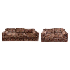 Vintage Milo Baughman Style Sofa & Loveseat, C. 1970