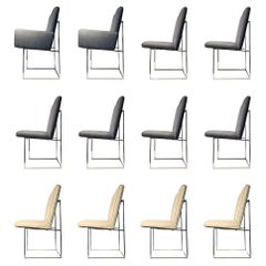 Ensemble de 12 chaises de salle à manger vintage Milo Baughman Thin Line pour Thayer Coggin