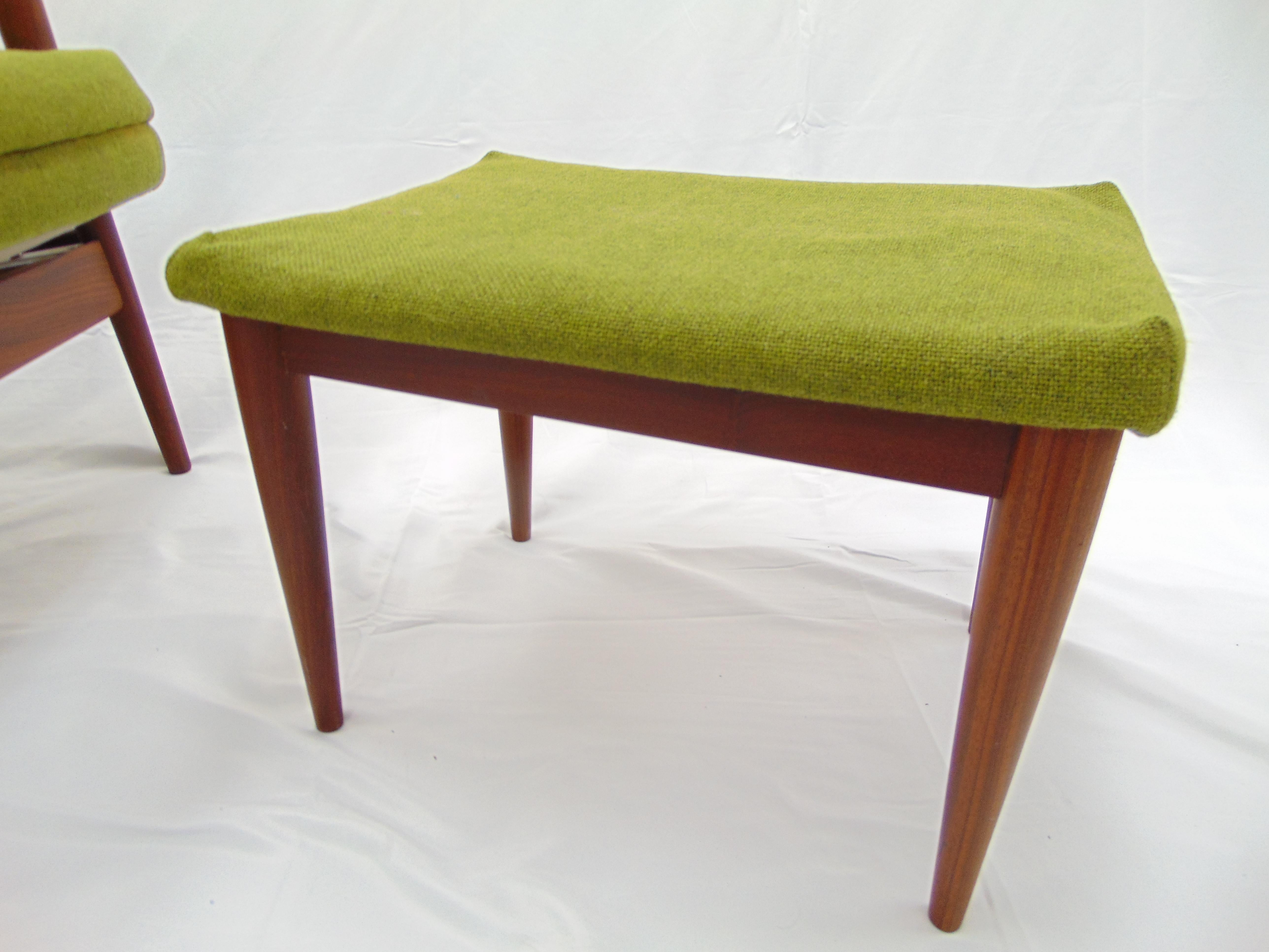 Vintage Mid Century Nowegian Recliner and Footstool by Arnt Lande for Stokke  8