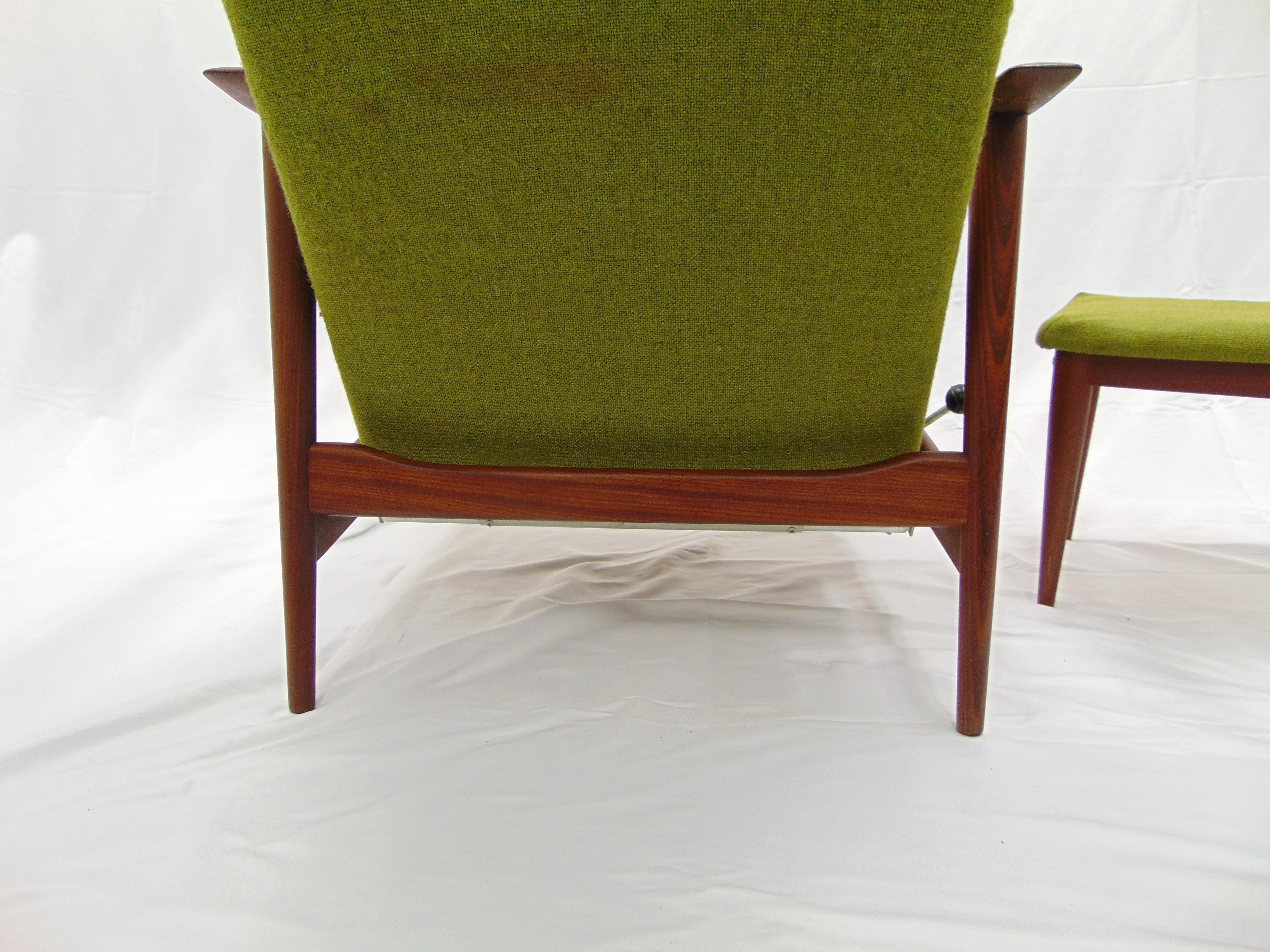 Vintage Mid Century Nowegian Recliner and Footstool by Arnt Lande for Stokke  10