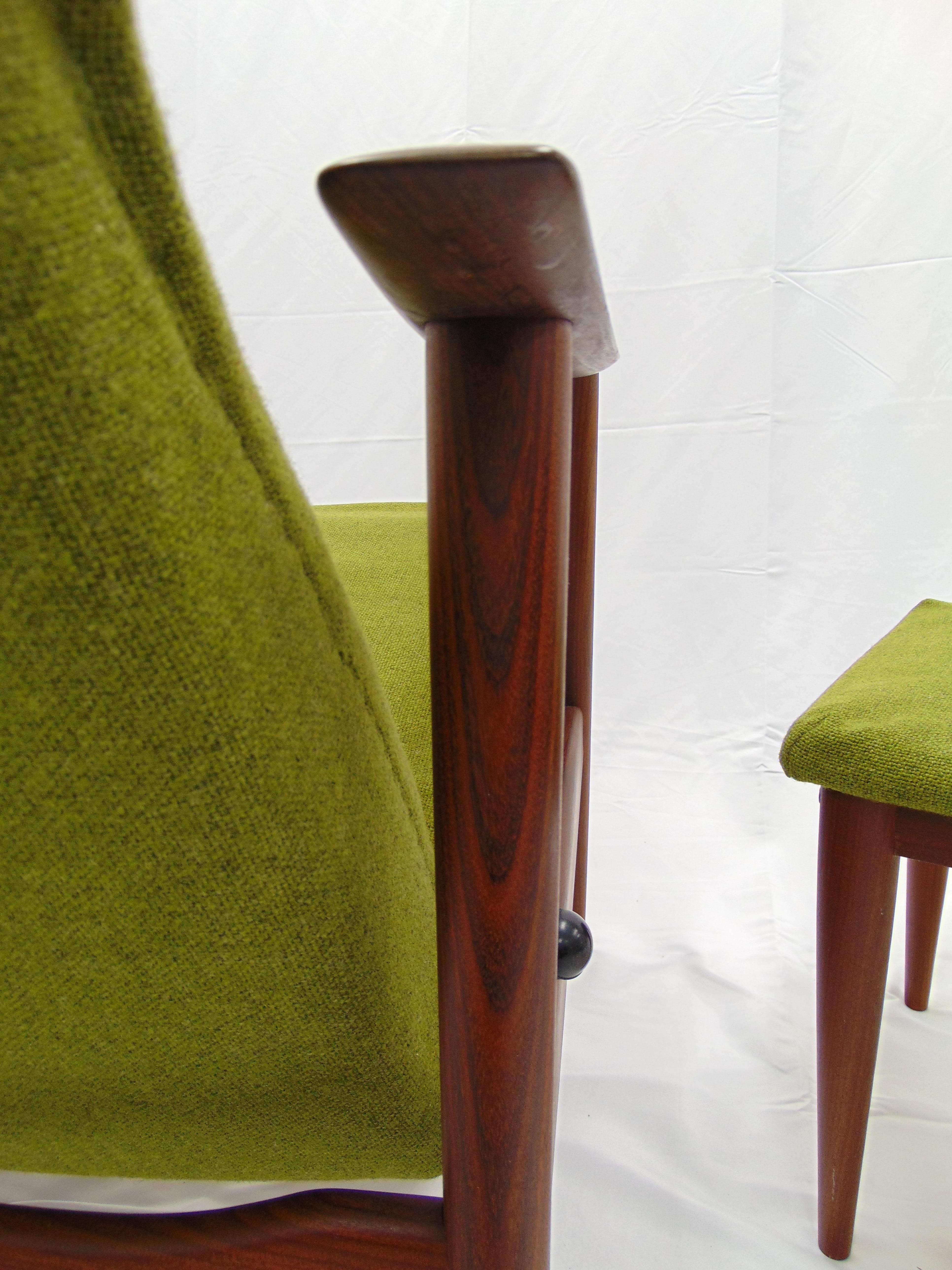 Vintage Mid Century Nowegian Recliner and Footstool by Arnt Lande for Stokke 11