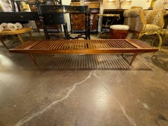 Vintage Milo Baughman Walnut Spindle Bench for Glen of California