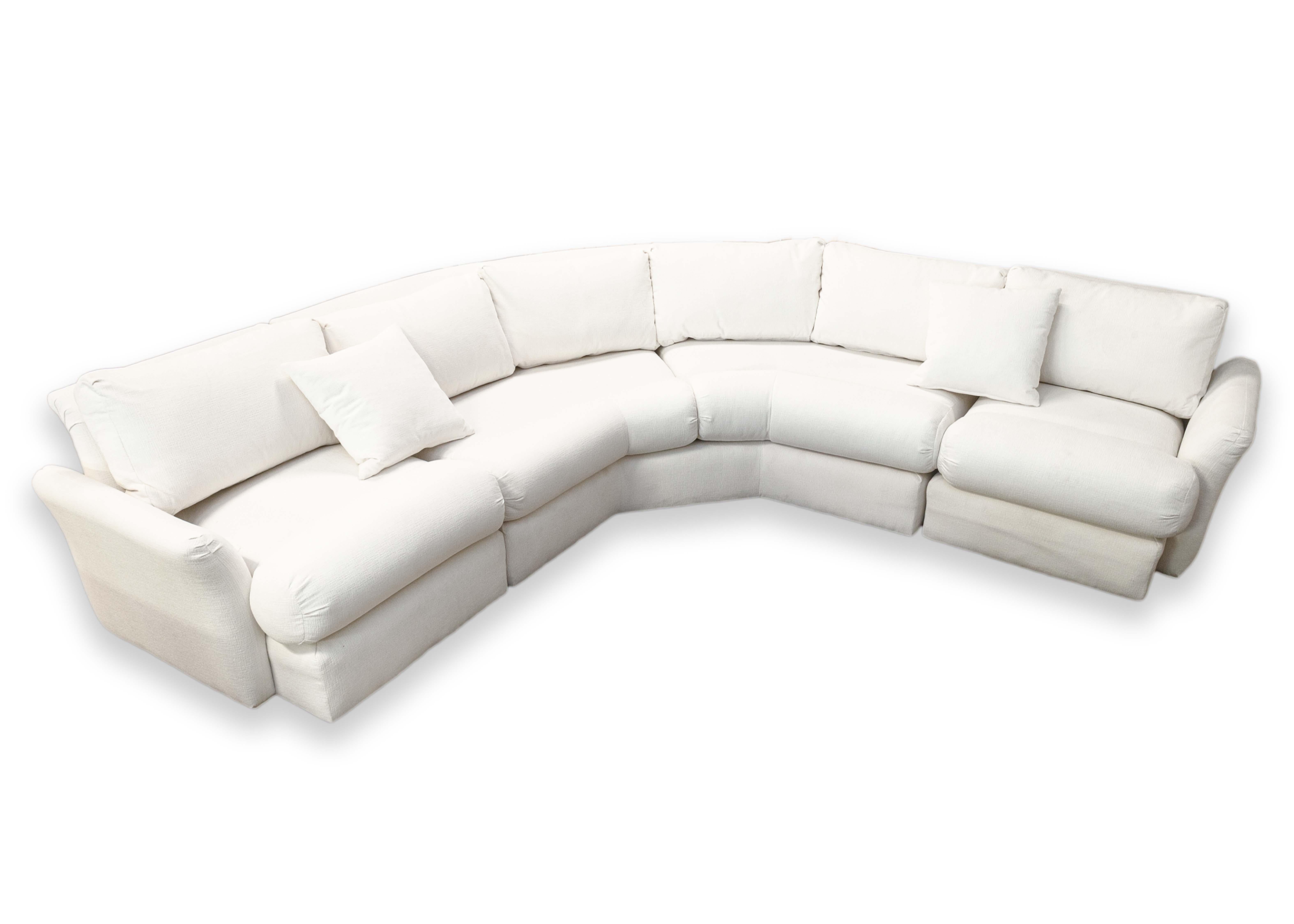 Vintage Milo Baughman White Fabric Curved 3 Piece Modern Sectional Sofa For Sale 4