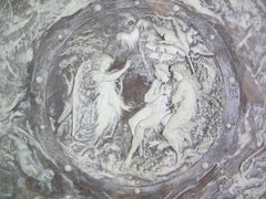 Vintage Milton Shield in Composition Agate, Scenes of the War in Heaven