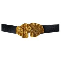 Vintage Mimi Di Signed 1974 Gold Nugget Statement Belt