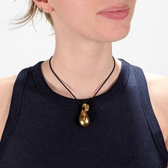 Vintage Minas Spiridis 18k Golden Pouch Pendant Necklace with Secret Compartment