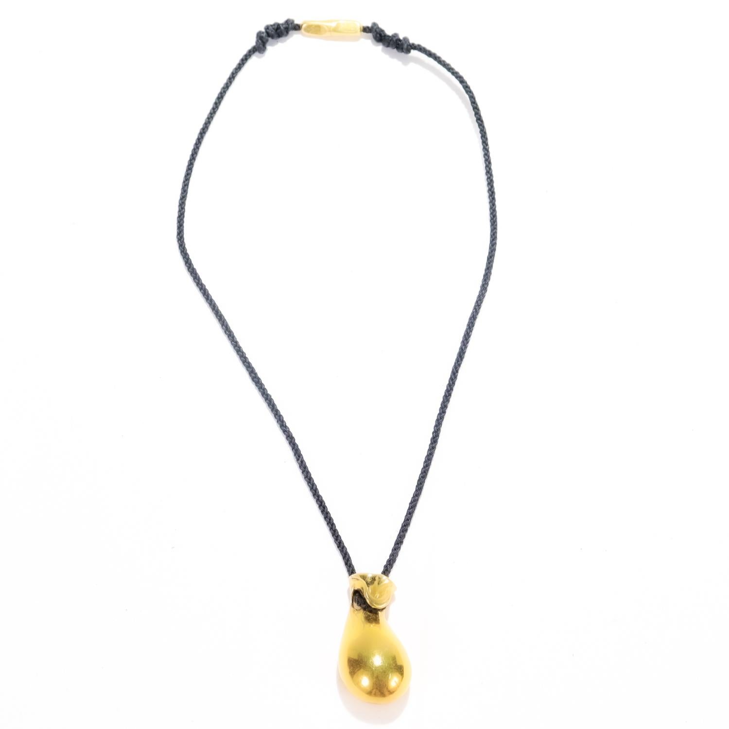 Women's Vintage Minas Spiridis 18k Golden Pouch Pendant Necklace with Secret Compartment