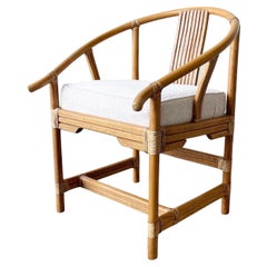 Vintage Ming Style Bamboo & Rattan Arm Chair by Ficks Reed