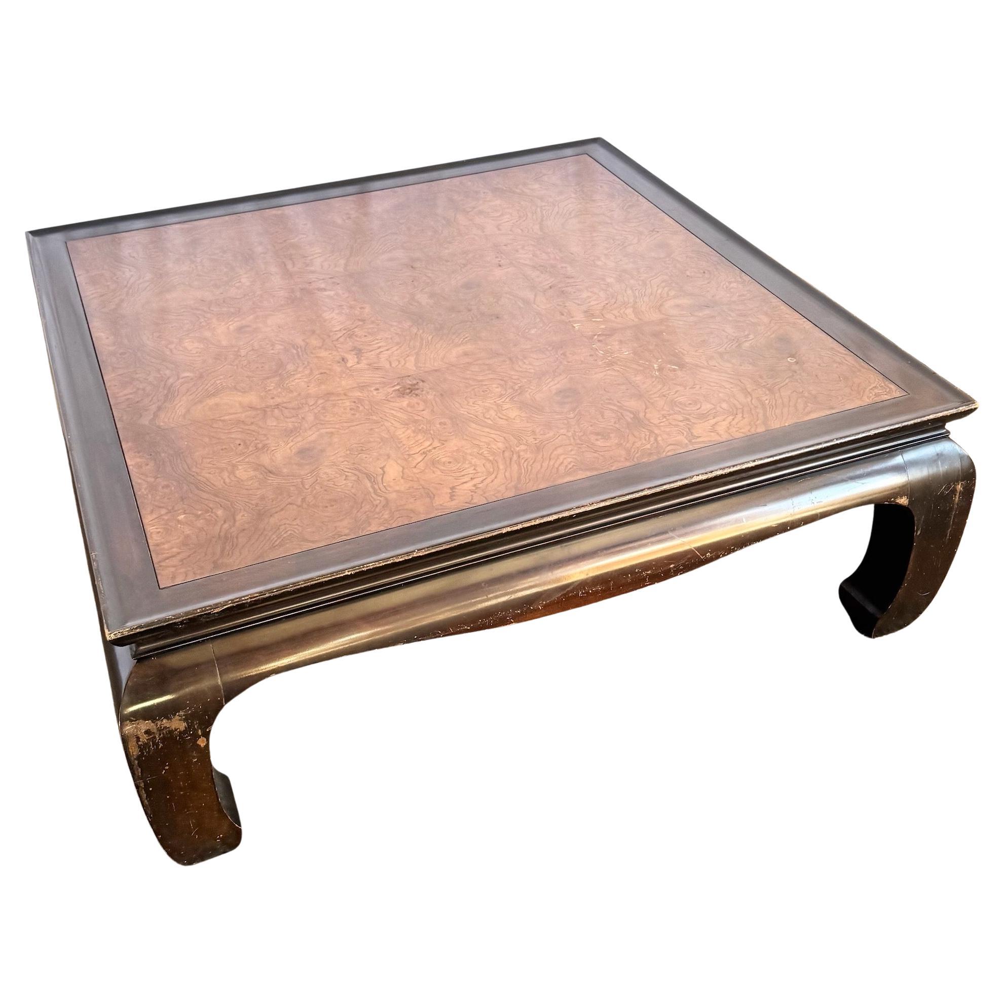 Vintage Ming Style Burl Wood Coffee Table