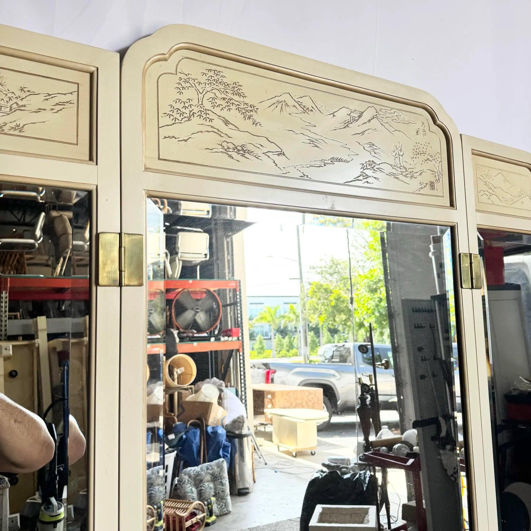 Vintage Ming Style Connoisseur Dresser With Folding Mirror by Drexel Heritage For Sale 6