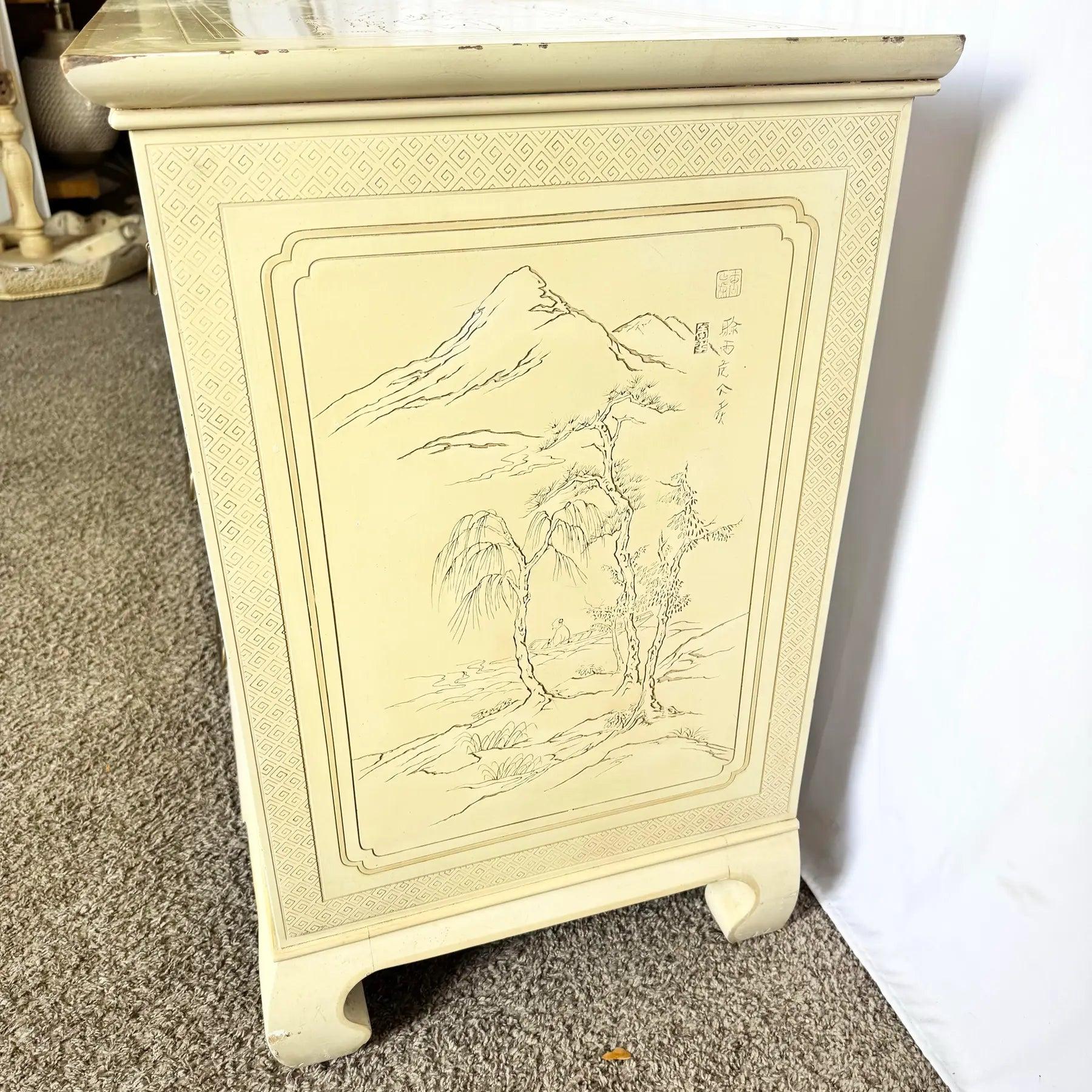 American Vintage Ming Style Connoisseur Dresser With Folding Mirror by Drexel Heritage For Sale
