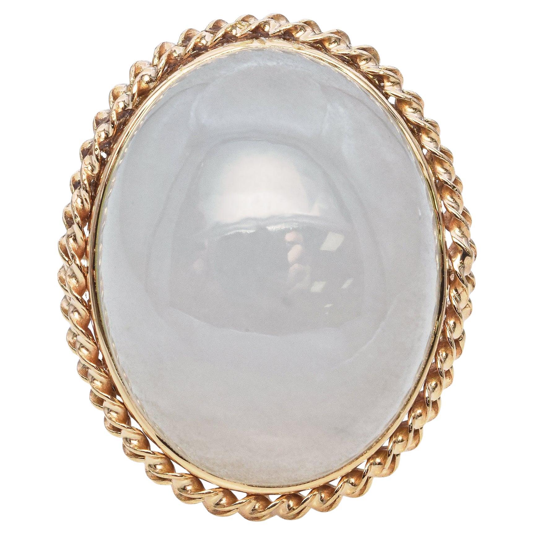 Anello Cocktail di Ming Ming Hawaii in oro 14k con 17,3ct di giada verde celadon cabochon in vendita