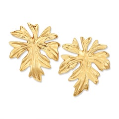 Vintage Ming's Honolulu 14k Yellow Gold Papaya Leaf Jewelry Set