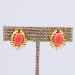 Vintage Mini Clip On Earrings Orange 1960s