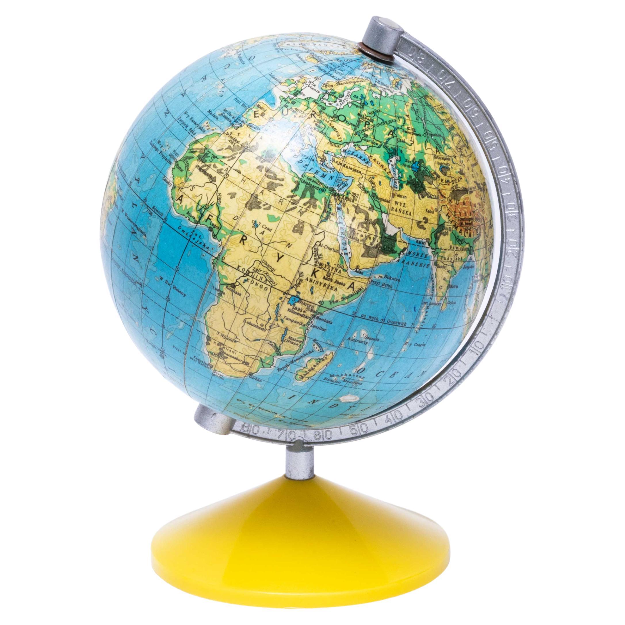 Vintage Mini Globe – Yellow Base