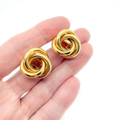 Vintage Mini Gold Knot Earrings 1980s