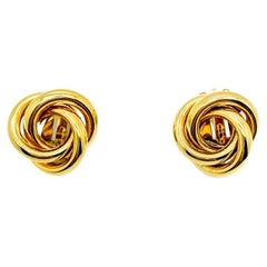 Vintage Mini Gold Knot Earrings 1980s