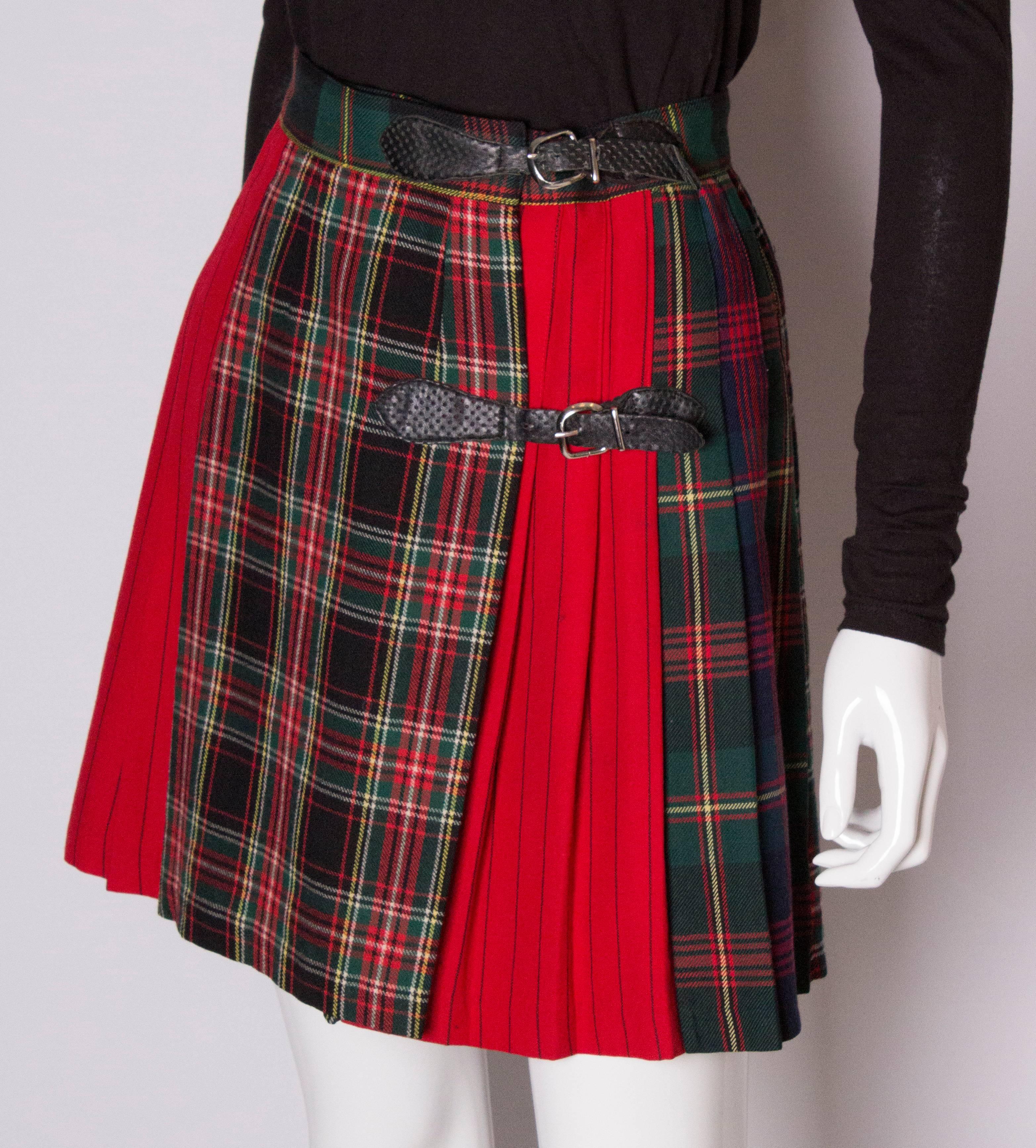 Mini Kilt Vintage Skirt made for Bergdorf Goodman In Good Condition In London, GB
