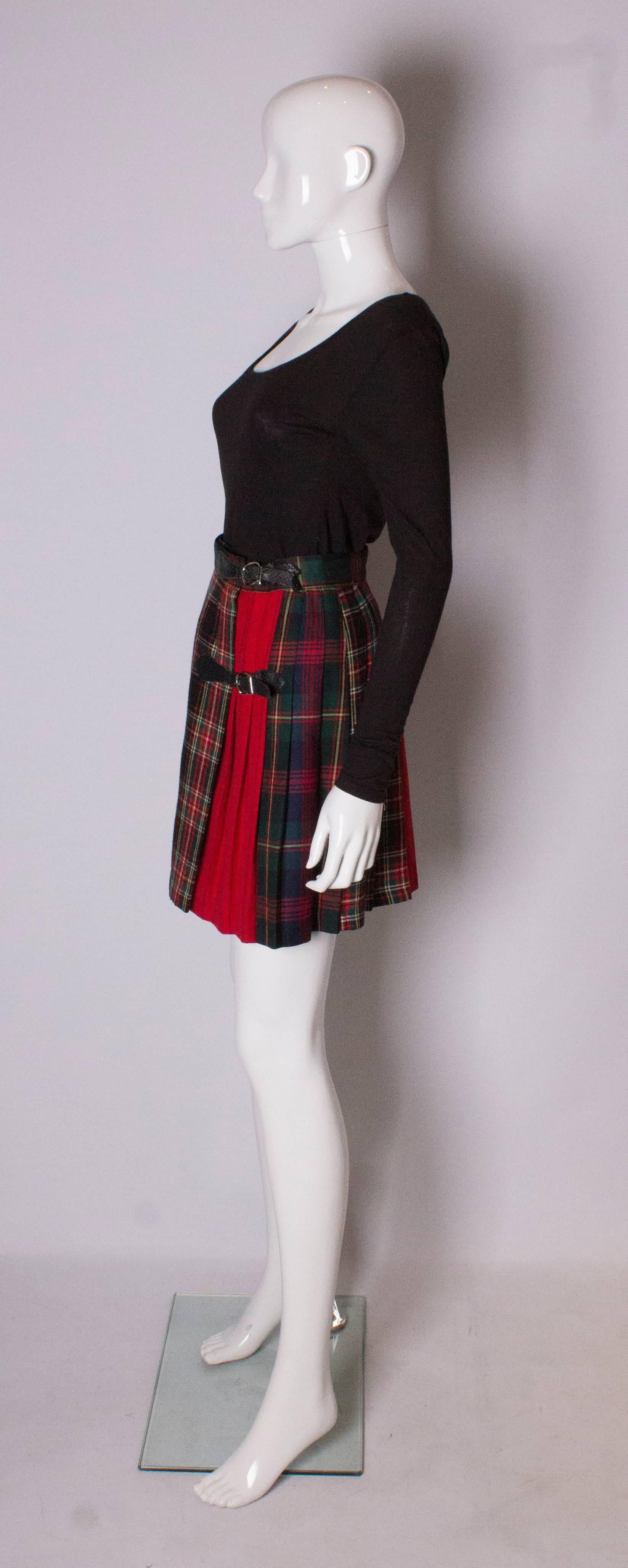 Women's Mini Kilt Vintage Skirt made for Bergdorf Goodman