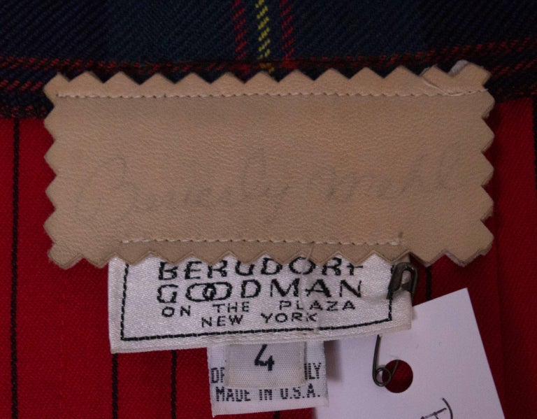 Mini Kilt Vintage Skirt made for Bergdorf Goodman For Sale at 1stdibs