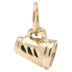 Vintage Mini Megaphone Charm, 14k Yellow Gold, Gold Cheerleader
