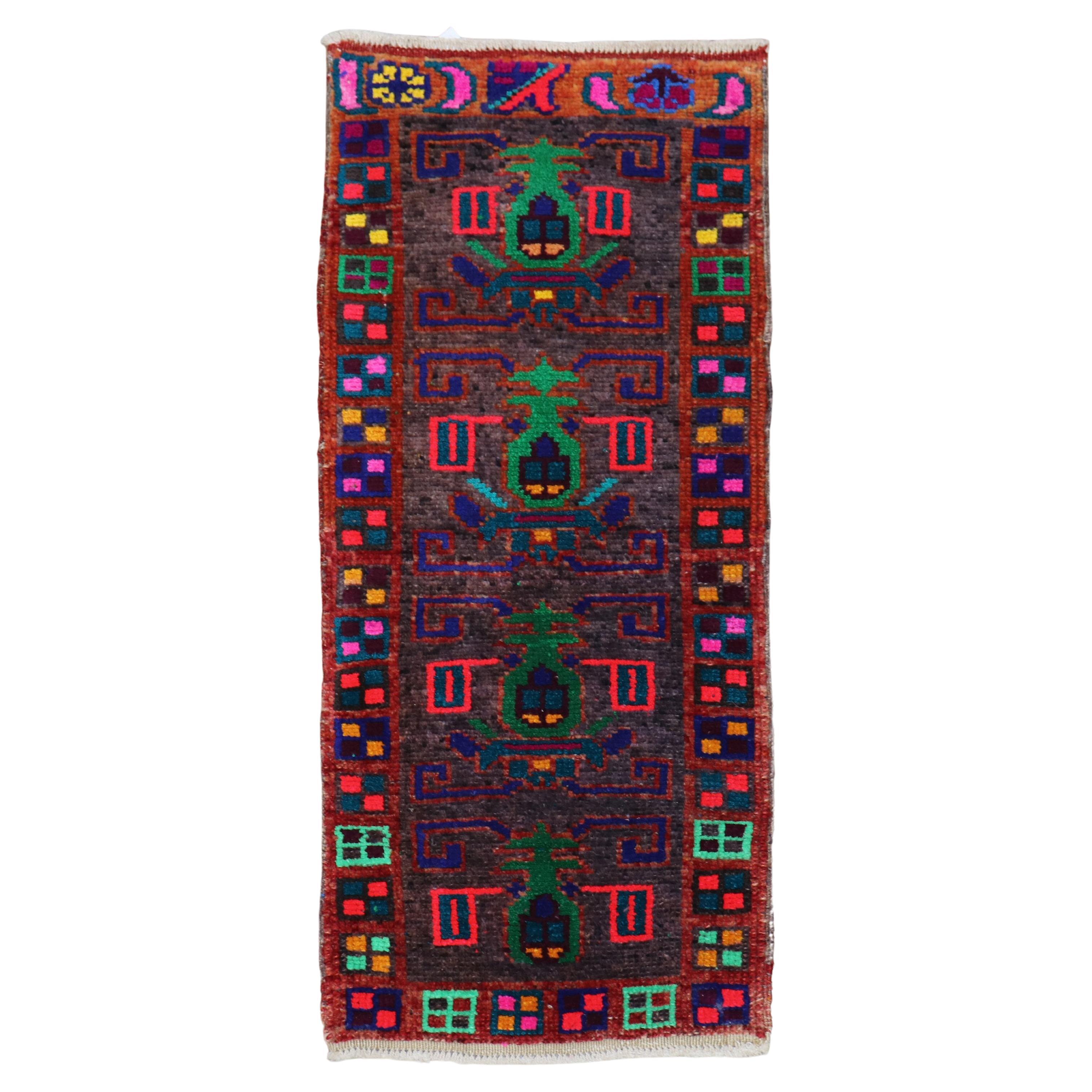 Vintage Turkish Mini Rug at 1stDibs