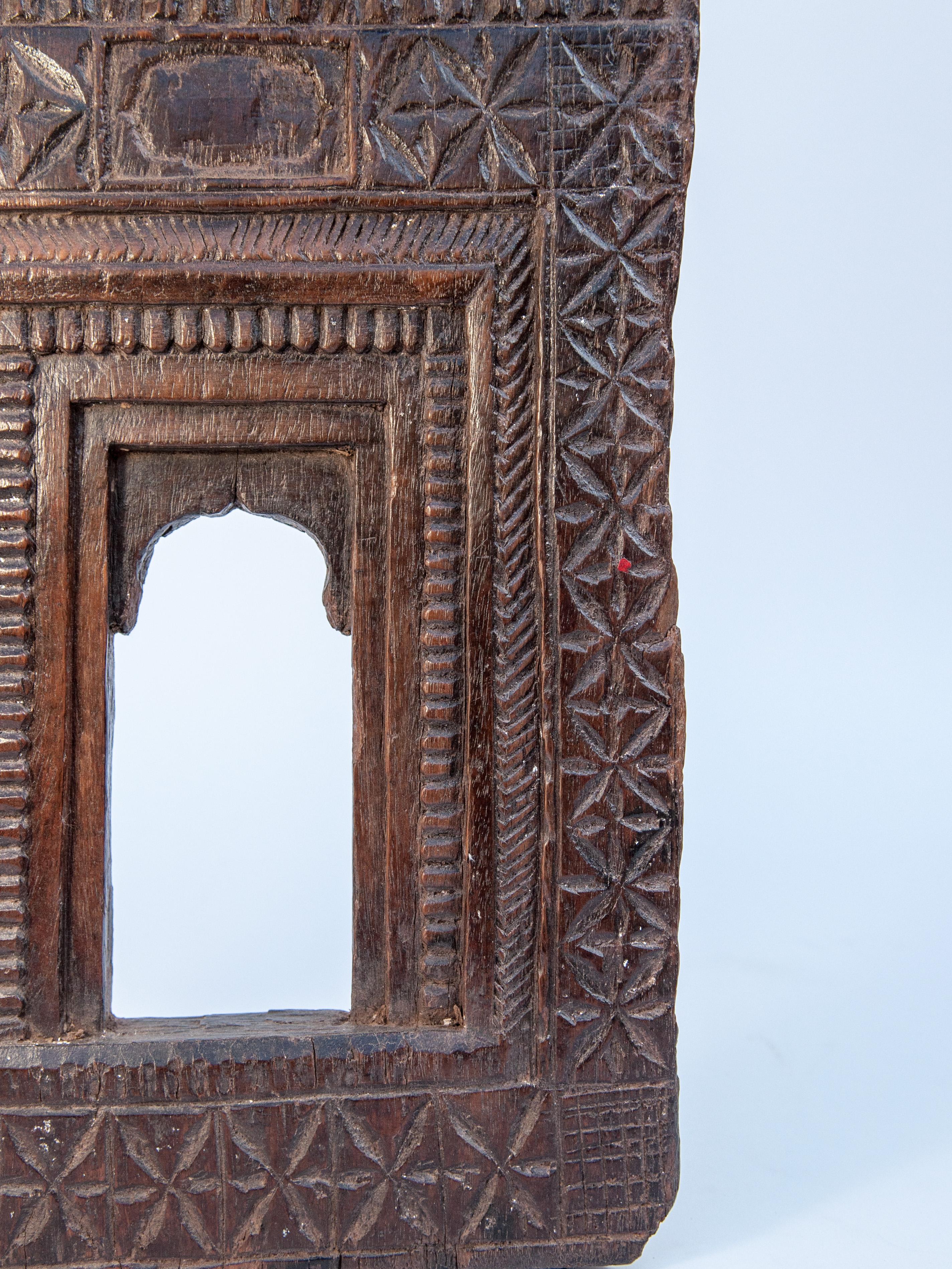 Wood Vintage Miniature Architectural Votive Frame, Mid-20th Century, India
