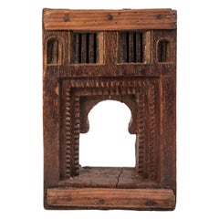 Cadre votif architectural miniature vintage:: milieu du 20e siècle:: Inde