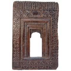 Cadre votif architectural miniature vintage:: milieu du 20e siècle:: Inde