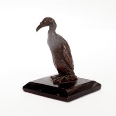 Vintage Miniature Bronze Cormorant Figurine or Sculpture